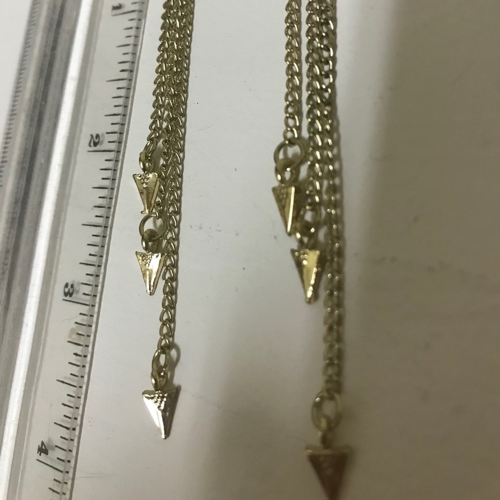 NWOT Gold Chain Fringe w/Spike Accents - Picture 2 of 2